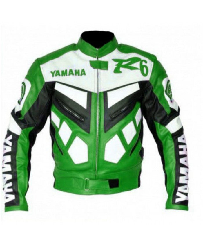 Yamaha R1 Leather Jacket - Green