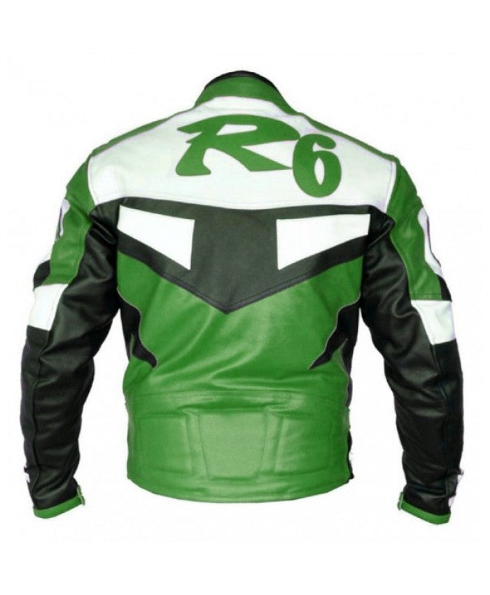 Yamaha R1 Leather Jacket - Green
